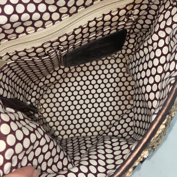 Auth Unique Brighton Straw & Leather Bucket Purse - Picture 7 of 14